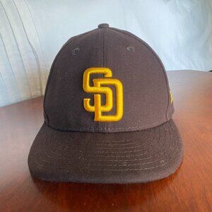 San Diego Padres Brown and Gold Fitted Baseball Hat, Curved Brim